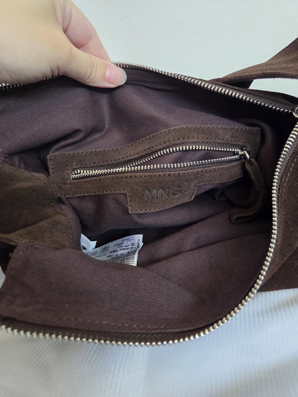 Chocolate Brown Suede Shoulder Bag